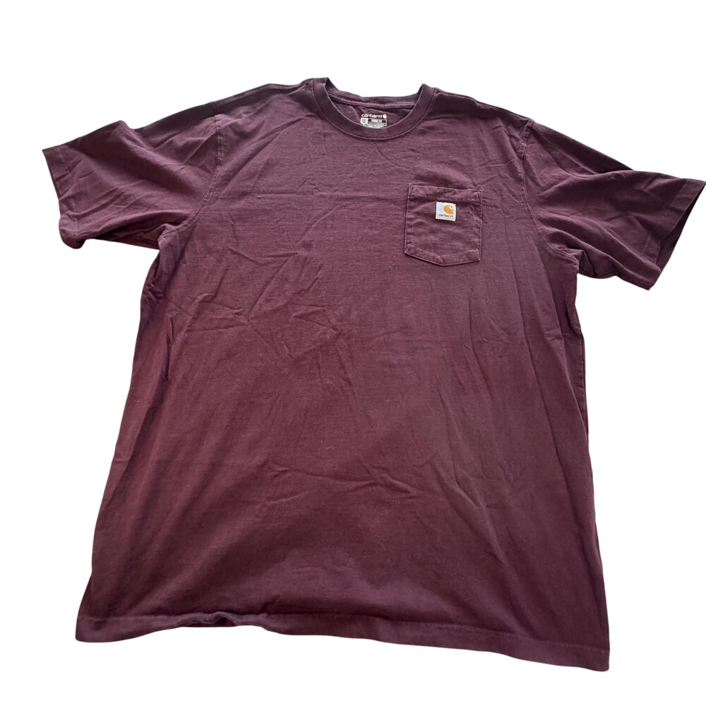Carhartt Shirt Mens 2XLT Red Loose Fit Pocket Short Sleeve Tee Workwear K87-M